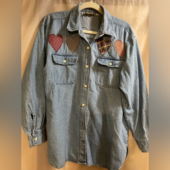 American Rave denim Shacket size large - Picture 1 of 7